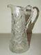 Antique American Brilliant Ornate Fancy Cut Glass Crystal 8 Water Pitcher Abp