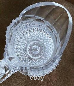 Antique American Brilliant Period Crystal Water Pitcher Jug Vase