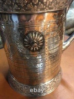 Antique American Silverplate Tilting Water, Or Lemonade, Stand, Goblet, Saucer