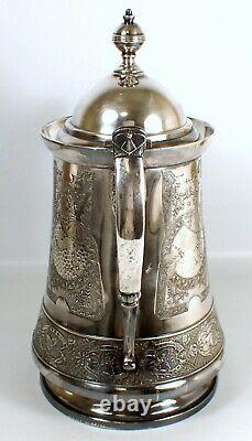 Antique Art Nouveau Insect Derby Silver Co. Quadruple Plated Ice Water Pitcher