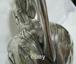 Antique Art Nouveau Wmf Silverplate Pair Water Wine Pitchers Jugs 8.50