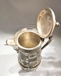 Antique Astetic Movement Simpson Hall Miller quadruple silver plated water jug