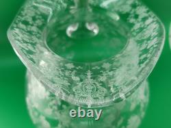 Antique Cambridge Clear Glass Rose Point Doulton Ball Water Jug 9 Pitcher