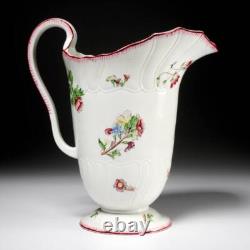 Antique Cauldon England Large Porcelain Floral Jug Water Pitcher Signed 12.5H