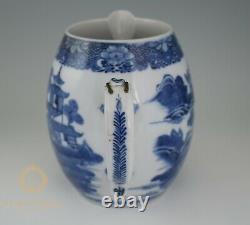 Antique Chinese 18th Century Export Porcelain Canton Water Pitcher Jug