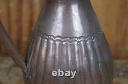 Antique Chinese Hammered Embossed Copper Water Can Pitcher Ewer Jug 10