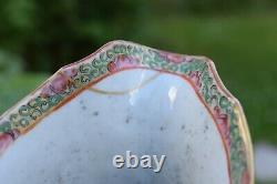Antique Chinese Qing Dynasty Rose Mandarin Punch Jug / Water Pitcher 19th C
