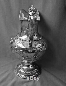 Antique Coin Silver Water Pitcher C1858 Jackson & Many New York 27 Oz 13 1/4