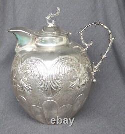 Antique Colombian Bogota Large 3.2l Solid 900 Coin Silver Water Jug Pitcher 18oz