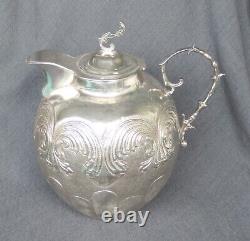 Antique Colombian Bogota Large 3.2l Solid 900 Coin Silver Water Jug Pitcher 18oz
