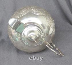 Antique Colombian Bogota Large 3.2l Solid 900 Coin Silver Water Jug Pitcher 18oz