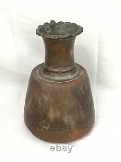 Antique Copper Hand Hammered Jug Water Pitcher Great Patina Primitive