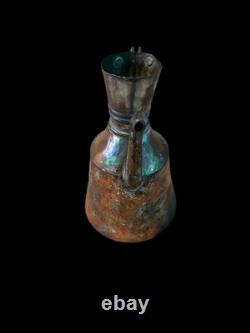 Antique Copper Handmade Water Jug Pitcher Primitive 9 Inches Hand Forged