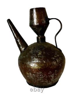 Antique Copper Islamic Ewer Hand Hammered Middle East Water Jug Pitcher Large