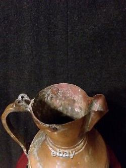 Antique Copper Pitcher Ewer Tea Jug water hand made