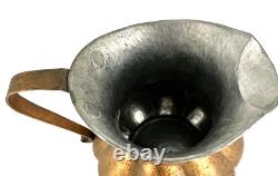 Antique Copper Pitcher Hand Hammered Original Patina Copper Old Water Jug 8x7