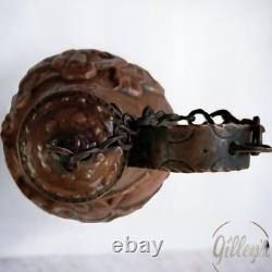 Antique Copper Wine/Water Jug Primitive Coppersmithing Repousse