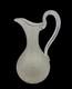 Antique Crackle Glass Champagne Pitcher Water Jug Applied Handle Estate Find Euc