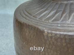 Antique Dimpled Copper Water Jug Double Ring Handle Vessel India Rounded Base