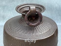 Antique Dimpled Copper Water Jug Double Ring Handle Vessel India Rounded Base