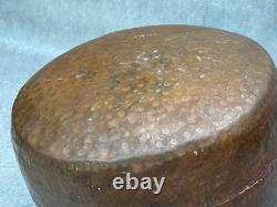 Antique Dimpled Copper Water Jug Double Ring Handle Vessel India Rounded Base