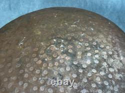 Antique Dimpled Copper Water Jug Double Ring Handle Vessel India Rounded Base