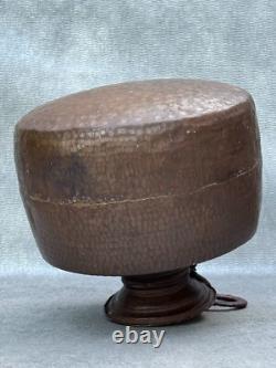 Antique Dimpled Copper Water Jug Double Ring Handle Vessel India Rounded Base