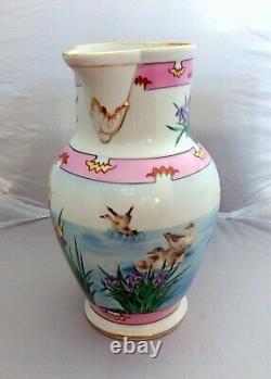 Antique Duck Jug, Handpainted Porcelain Water Jug/Pitcher