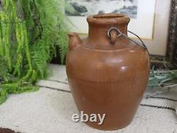 Antique FRENCH terra-cotta clay Earthenware Pottery GARGOULETTE water jug pot