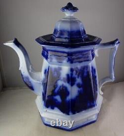 Antique Flow Blue Temple Water Pitcher withLid