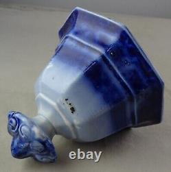 Antique Flow Blue Temple Water Pitcher withLid