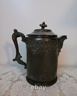 Antique Forbes Silver Co. Quadruple Silver Plate Teapot Coffee Water 150 Ornate