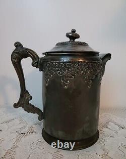Antique Forbes Silver Co. Quadruple Silver Plate Teapot Coffee Water 150 Ornate