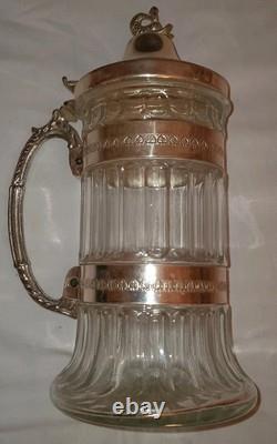 Antique French Beer Mug, Vintage, Claret Jug, Water Carafe, Extremely Rare