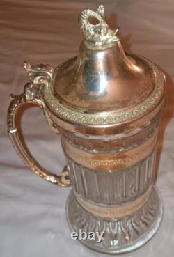 Antique French Beer Mug, Vintage, Claret Jug, Water Carafe, Extremely Rare
