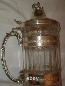 Antique French Beer Mug, Vintage, Claret Jug, Water Carafe, Extremely Rare