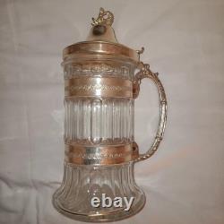 Antique French Beer Mug, Vintage, Claret Jug, Water Carafe, Extremely Rare