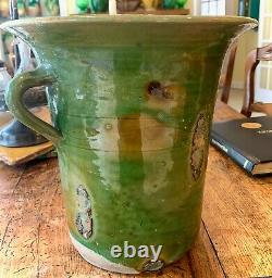 Antique French Glazed Art Provencal Pottery Gargoulette Vessel Jaspe