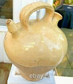 Antique French Pottery Pot Confit Stoneware Jar Water Cruche Pitcher Jug Vessel