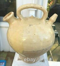 Antique French Pottery Pot Confit Stoneware Jar Water Cruche Pitcher Jug Vessel