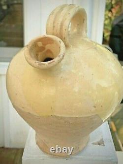 Antique French Pottery Pot Confit Stoneware Jar Water Cruche Pitcher Jug Vessel