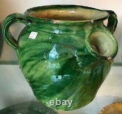 Antique French Pottery Pot Confit Stoneware Jar Water Cruche Pitcher Jug Vessel