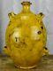 Antique French Provincial Conscience Jug With Yellow Glaze Water / Oil