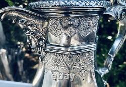 Antique French Sterling Silver Figural Ewer Coffee Water Tea Pot Jug Pitcher