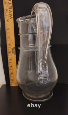 Antique Georgian Glass Water Jug With Bands