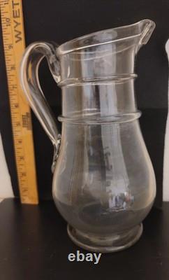 Antique Georgian Glass Water Jug With Bands