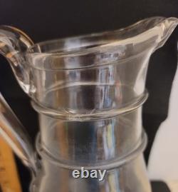 Antique Georgian Glass Water Jug With Bands