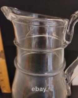 Antique Georgian Glass Water Jug With Bands