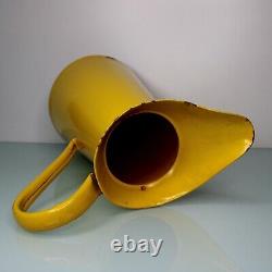 Antique German large yellow enamel water pitcher jug