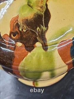 Antique Glazed French Pottery Gargoulette Water Vessel Stoneware Ceramic Jug 10